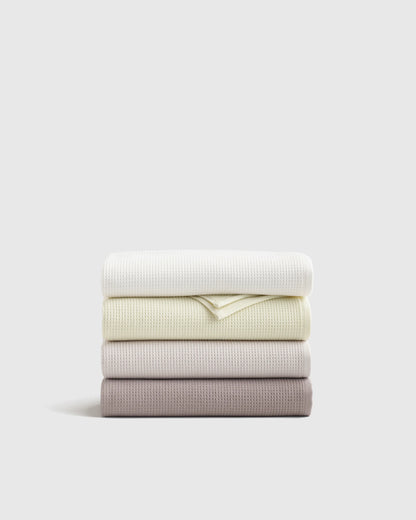 Turkish Waffle Terry Bath Towel (Set of 2) - One Size / White