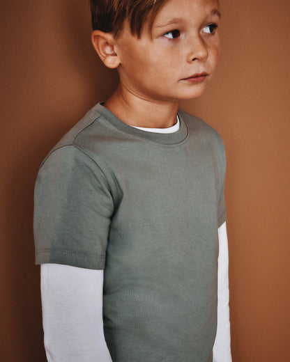 100% Organic Cotton Jersey Short Sleeve Tee - 6 / Dino Sketch