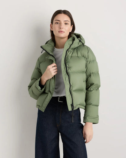 Responsible Down Cropped Puffer Jacket - XS / Shiny Black