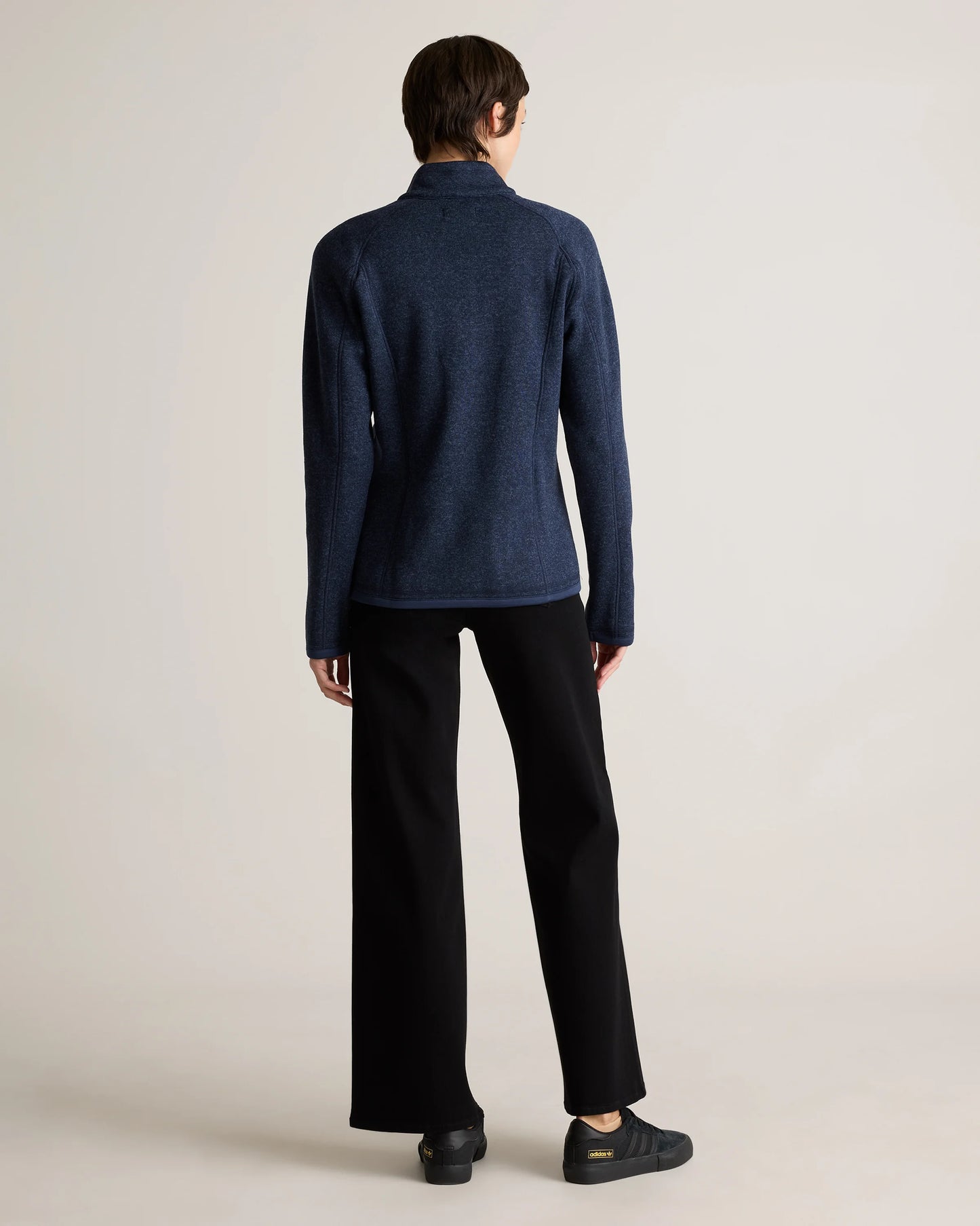 Sweater-Knit Fleece Full-Zip Jacket - XS / Heather Mineral Green