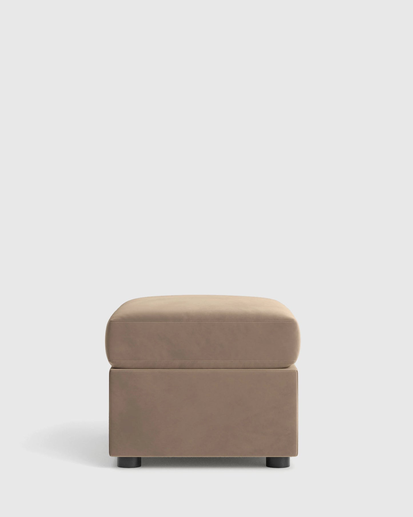 Brennan Ottoman in Performance Velvet - One Size / Taupe