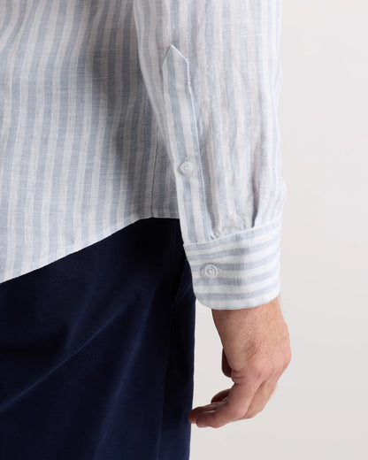 100% European Linen Relaxed Long Sleeve Shirt - XS / Flax