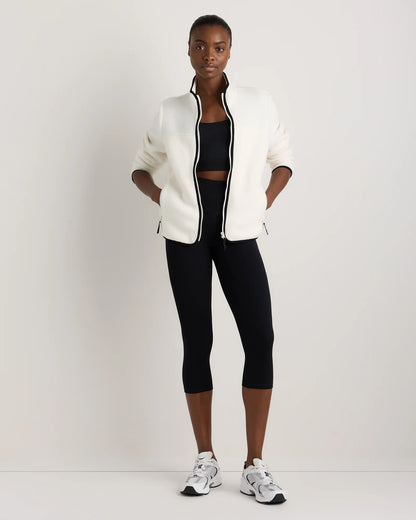 Sherpa Full-Zip Jacket - XS / Deep Navy/Spa Blue