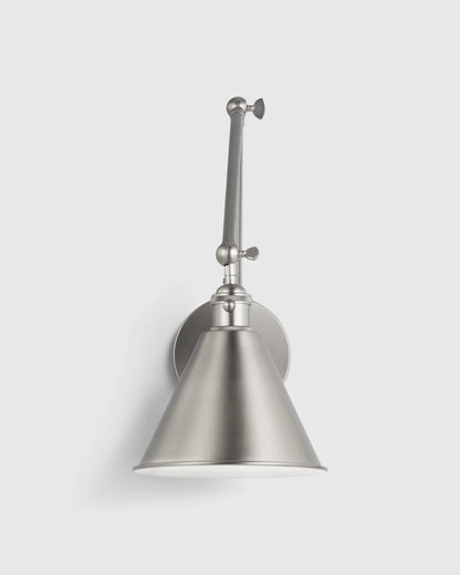 Articulating Double Arm Steel Wall Sconce - One Size / Silver