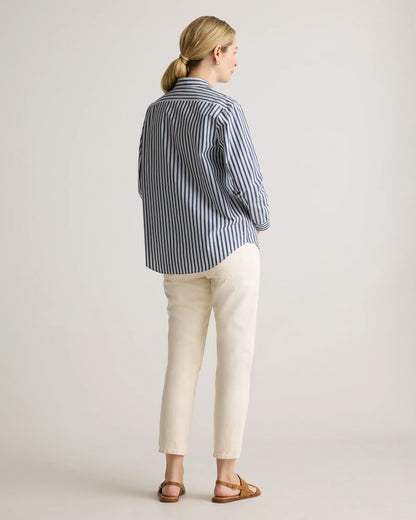 100% Organic Cotton Poplin Maternity Long Sleeve Shirt - XS / Classic White