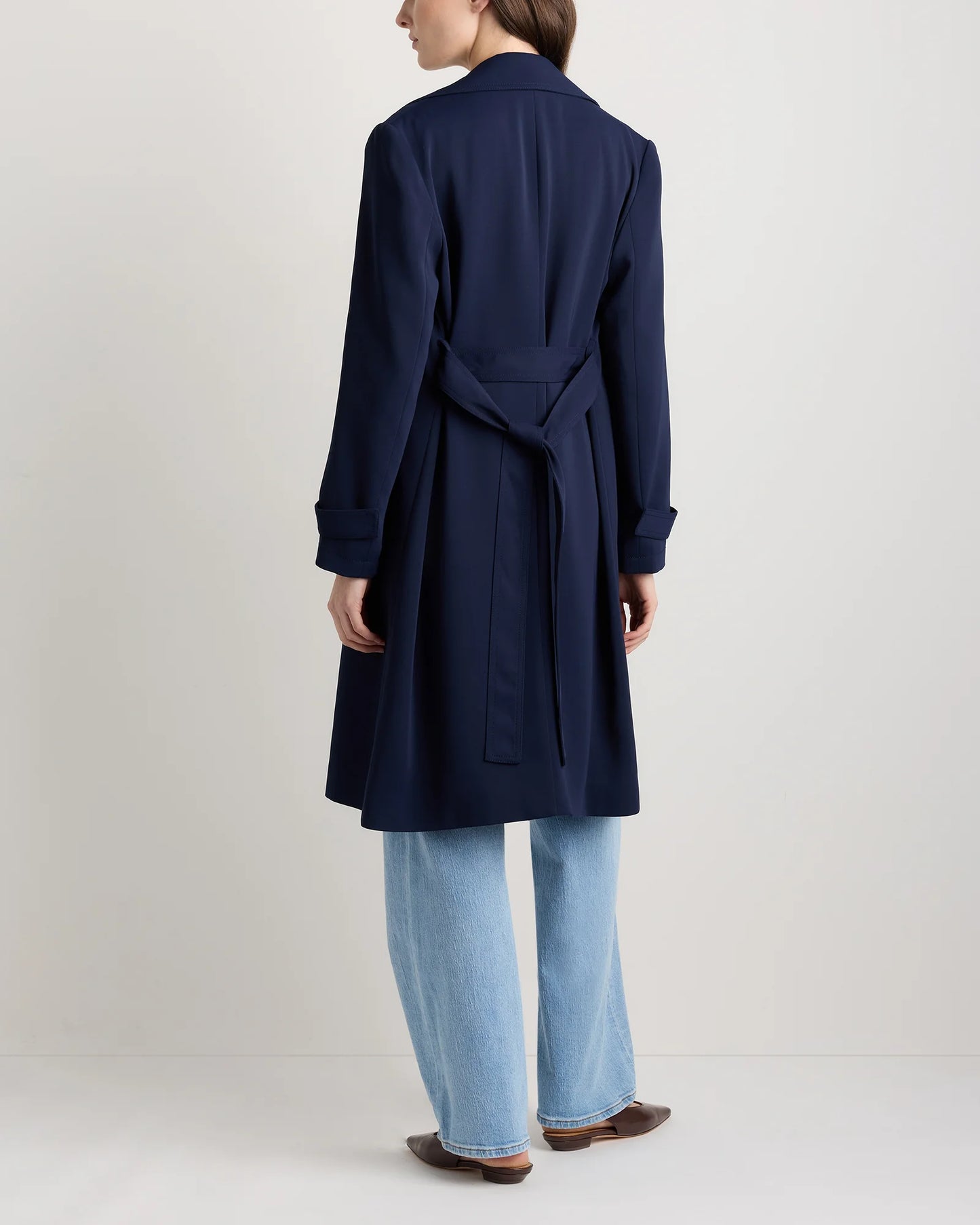 Stretch Crepe Trench Coat - XS / Olive
