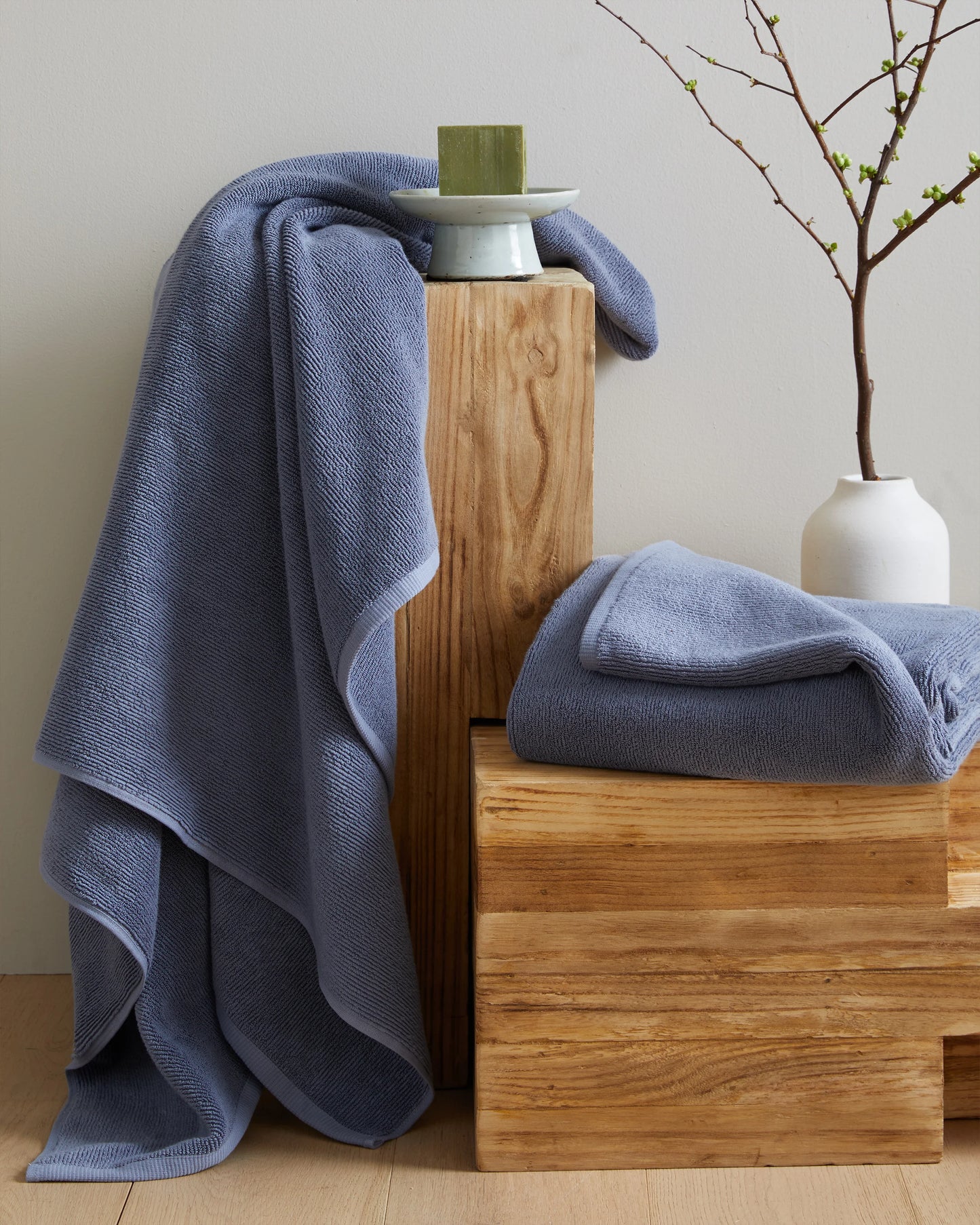 Turkish Ribbed Quick Dry Bath Sheet Bundle - One Size / Mineral