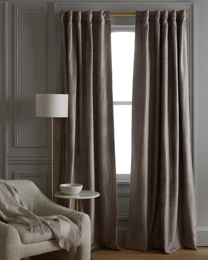 Luster Velvet True Blackout Curtain - Single Panel - 48x84 / Champagne