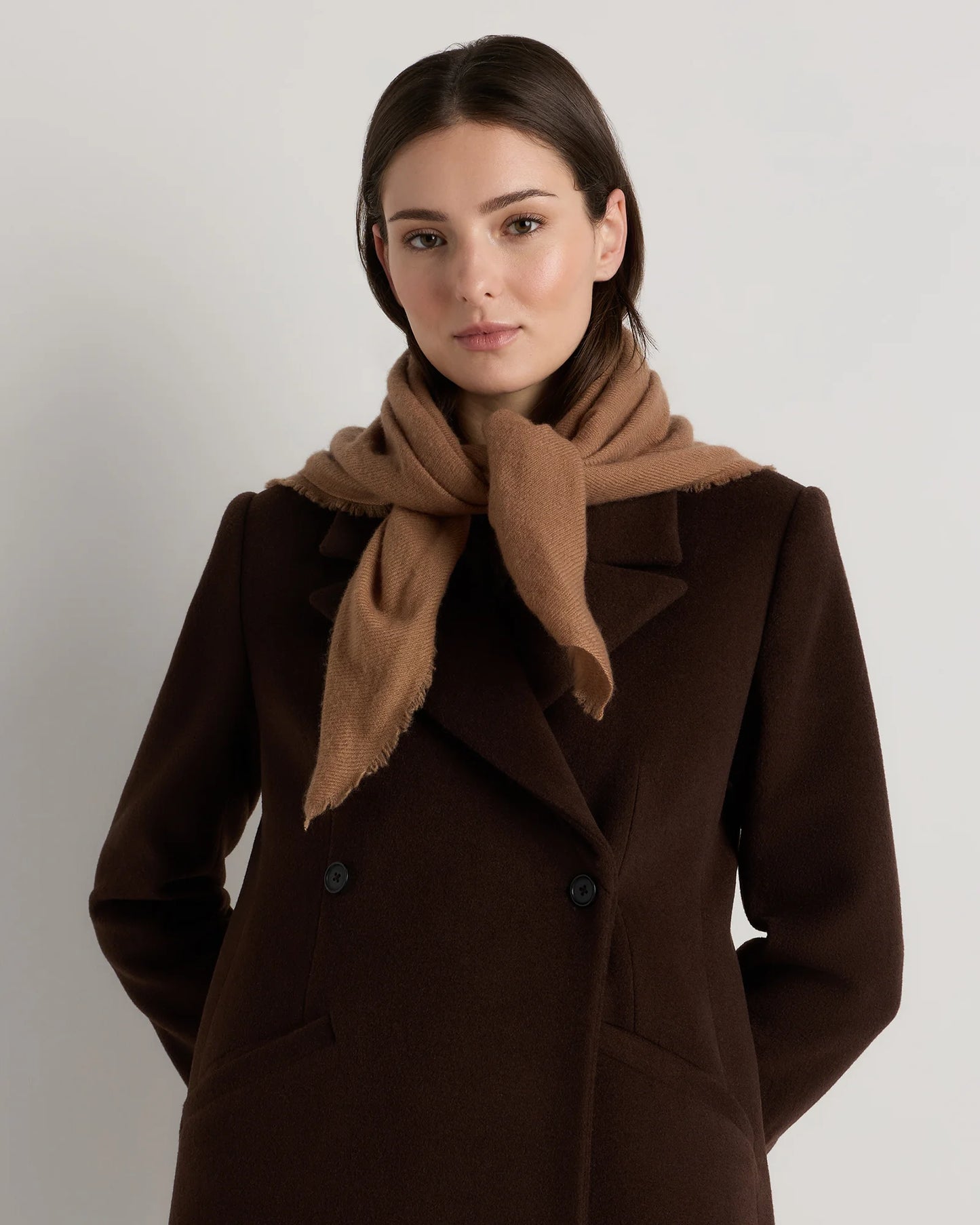 Mongolian Cashmere Square Scarf - One Size / Rich Burgundy