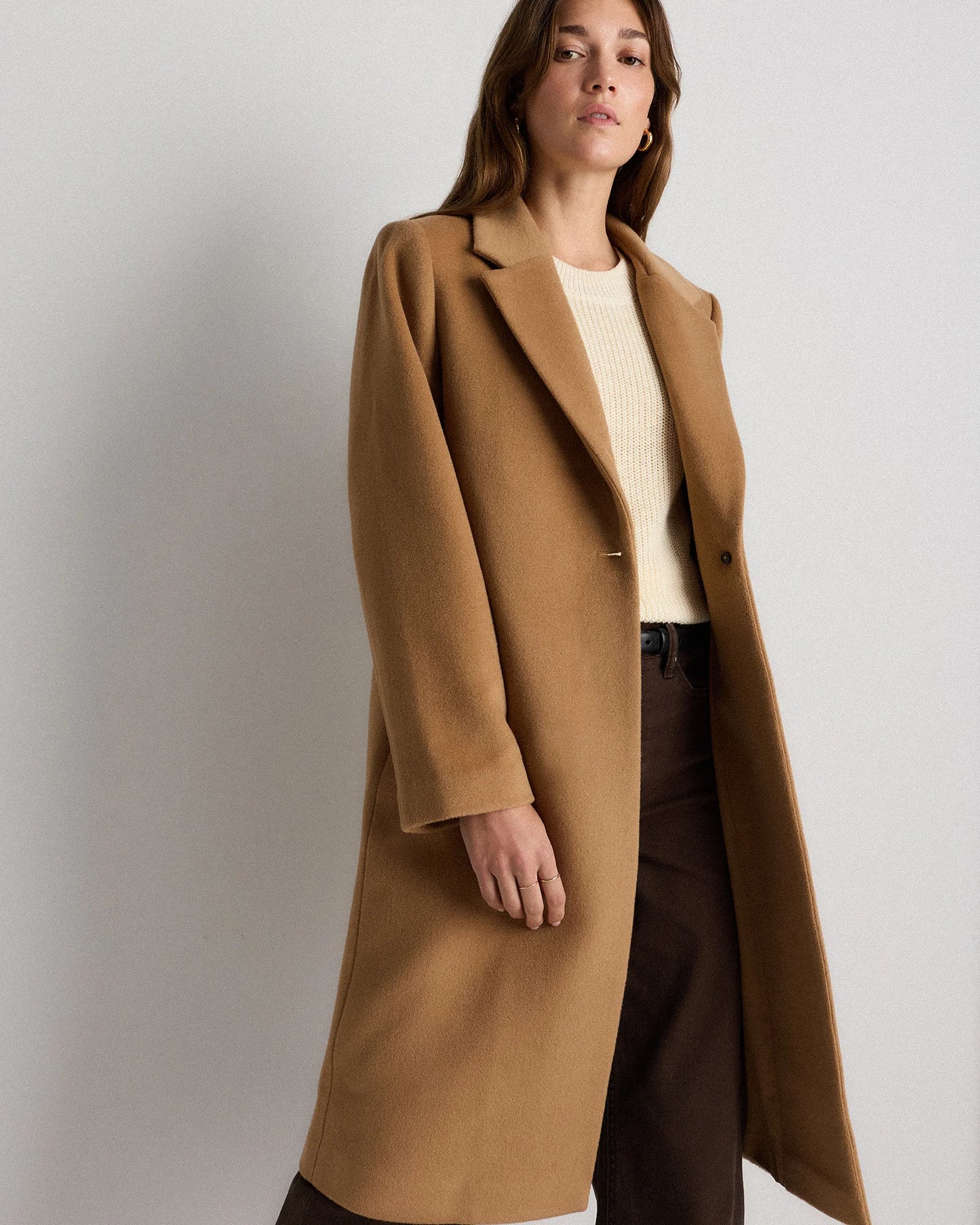 Wool Cashmere Blazer Coat - XS / Mocha Brown