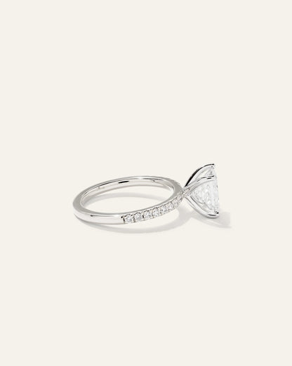 Lab Grown Diamond Princess Petite Pave Engagement Ring - 2ct - 4 / Yellow Gold