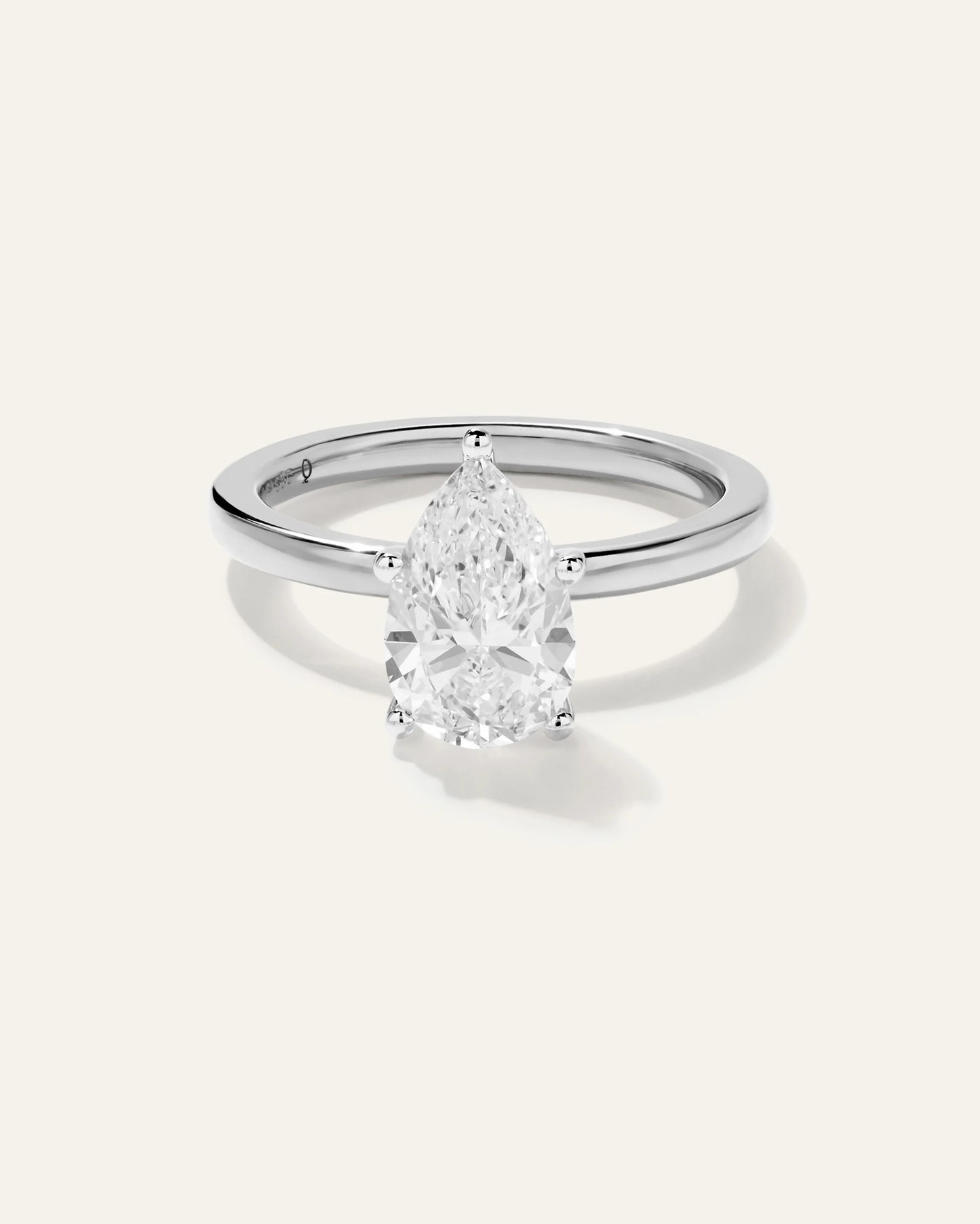 Lab Grown Diamond Pear Comfort Fit Engagement Ring - 2ct - 4 / Yellow Gold