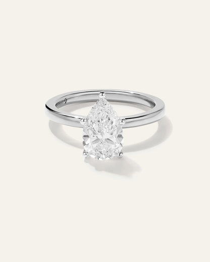 Lab Grown Diamond Pear Comfort Fit Engagement Ring - 2ct - 4 / Yellow Gold