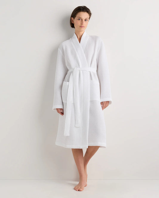 Organic Turkish Waffle Robe - XS / White
