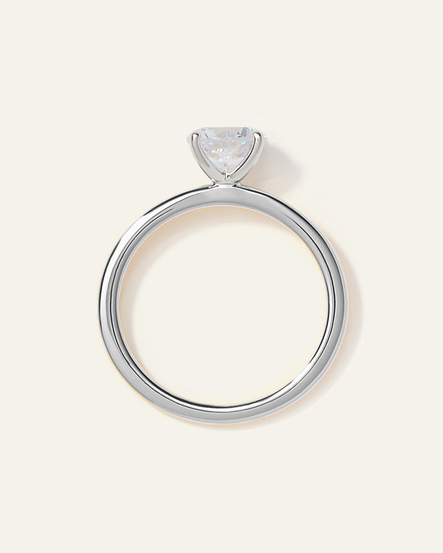 Lab Grown Diamond Round Petite Classic Engagement Ring - 4 / Yellow Gold