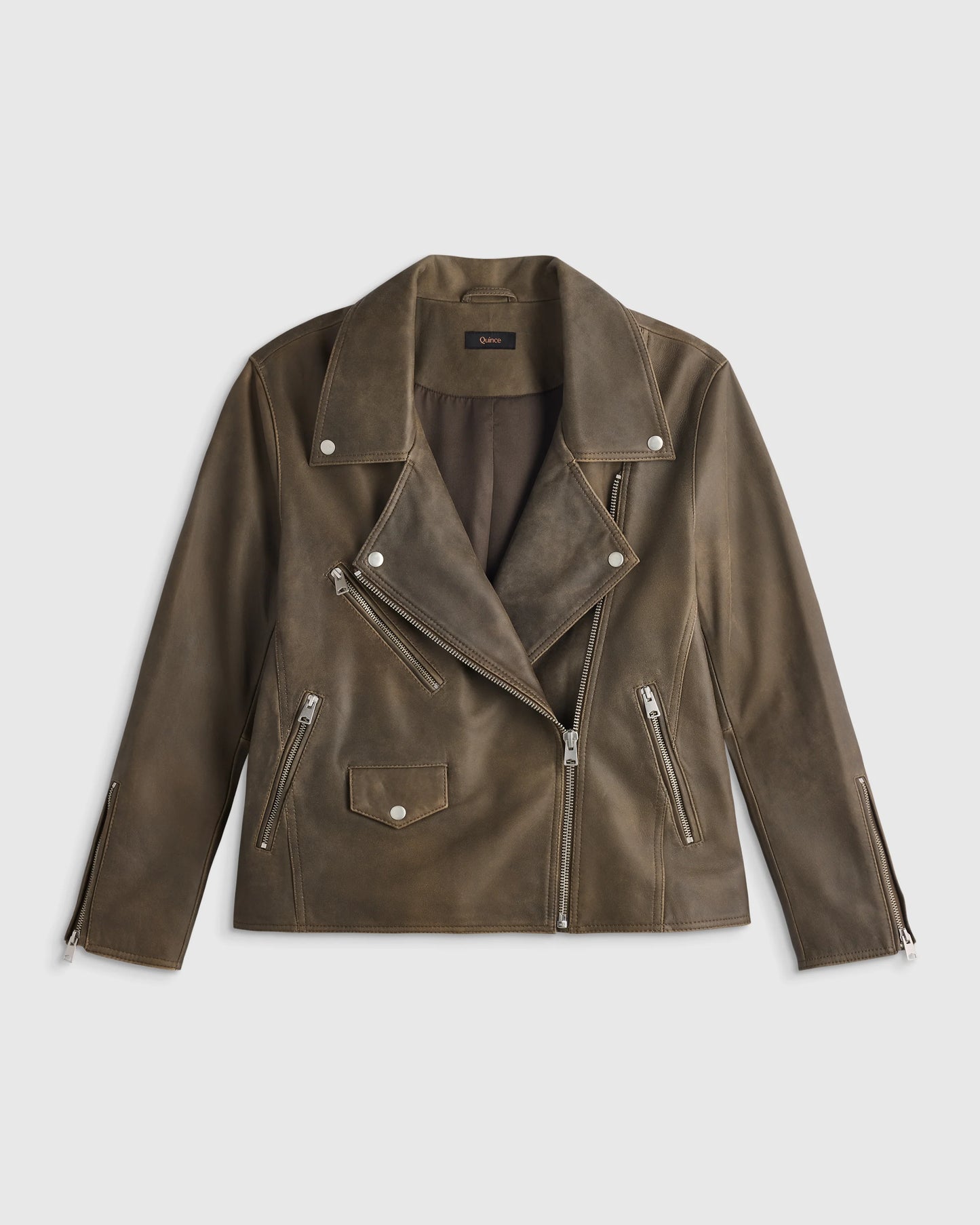 100% Leather Oversized Biker Jacket - XS / True Black