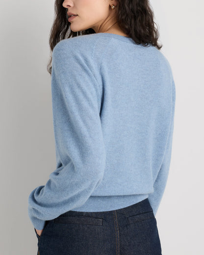 Mongolian Cashmere Dolman Sleeve Henley Sweater - XS / Oatmeal