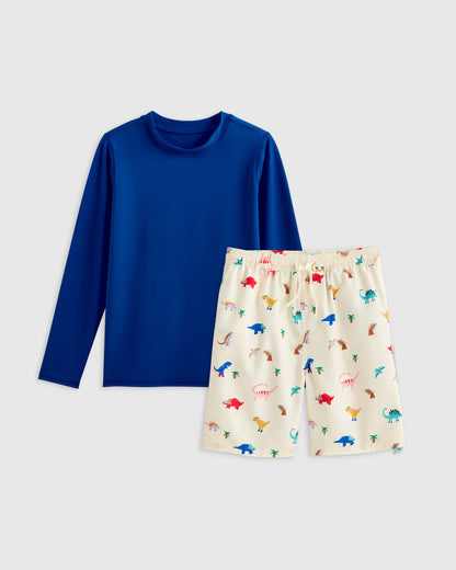 Swim Trunk and Rash Guard Set - 6 / Wavy Fish