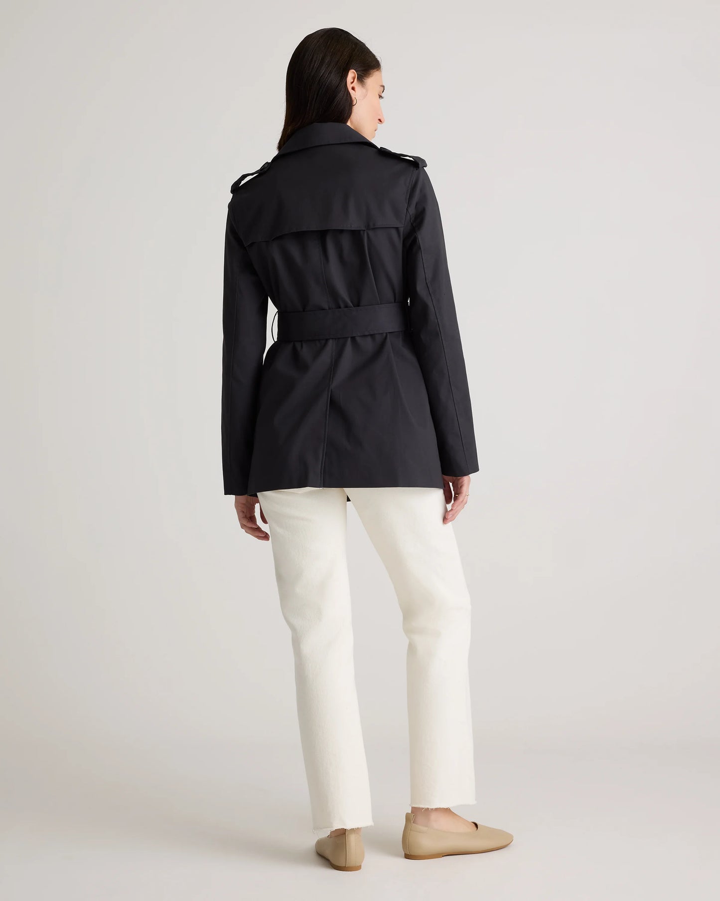 Comfort Stretch Short Trench Coat - XS / Coffee Bean Brown