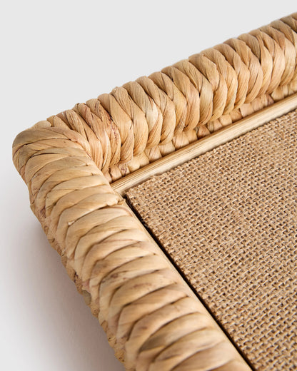 Handwoven Rectangular Decorative Tray - One Size / Natural