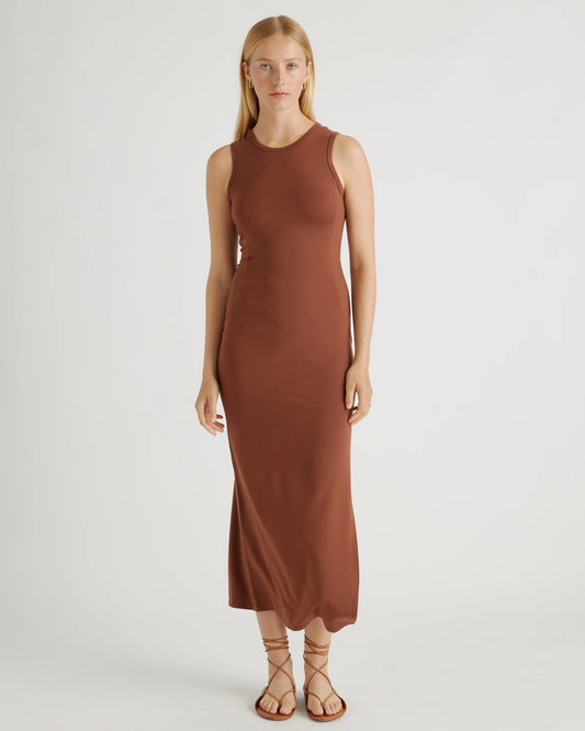 Tencel Jersey Tank Maxi Dress - XS / Brown