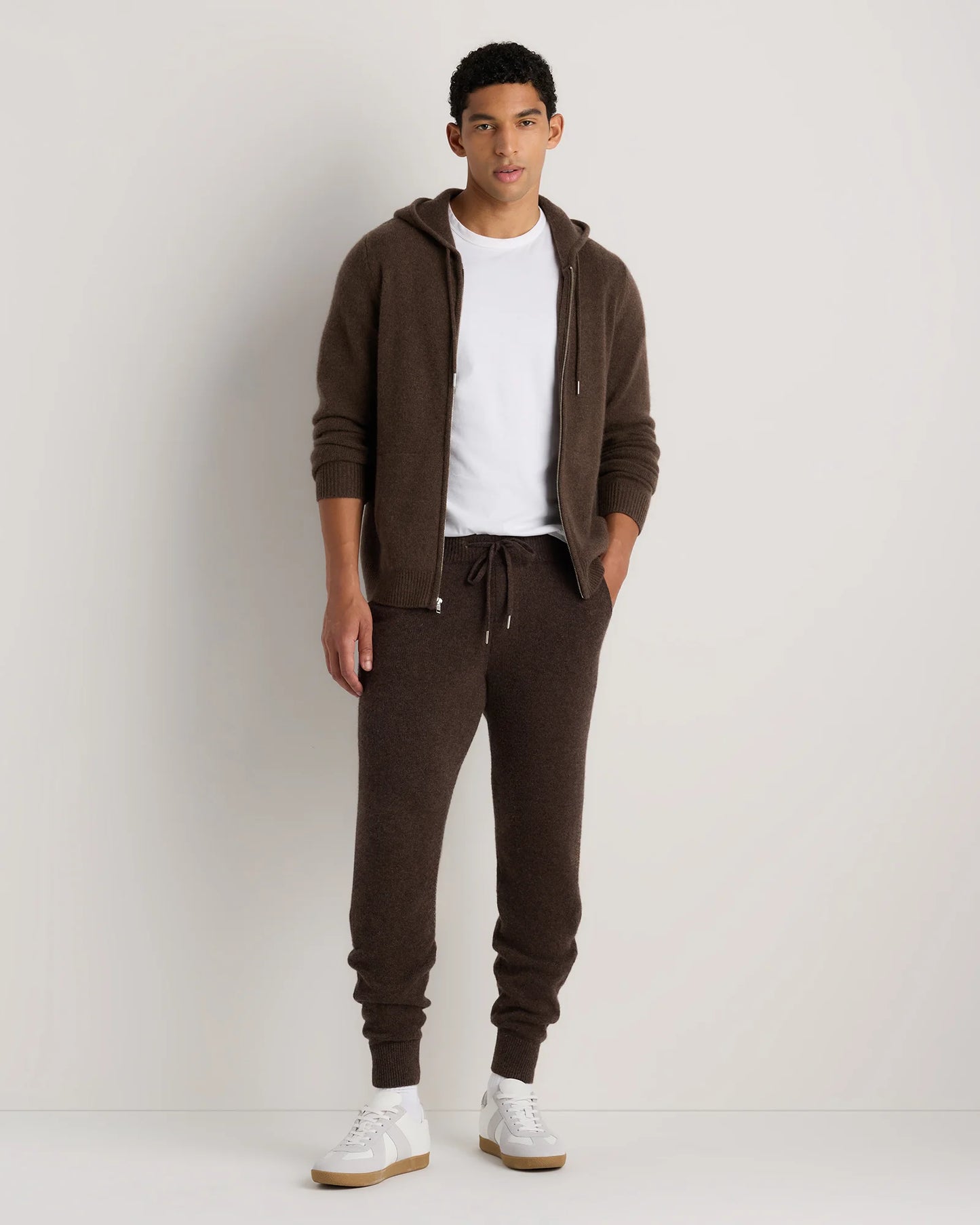 Mongolian Cashmere Jogger - S / Heather Truffle Brown