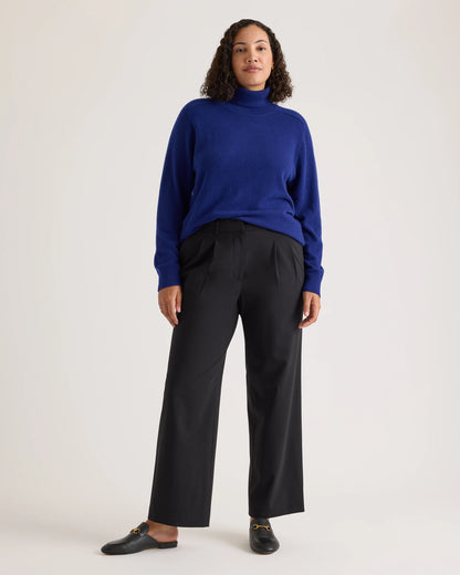 Italian Wool Pleated Trouser - 0 / Black