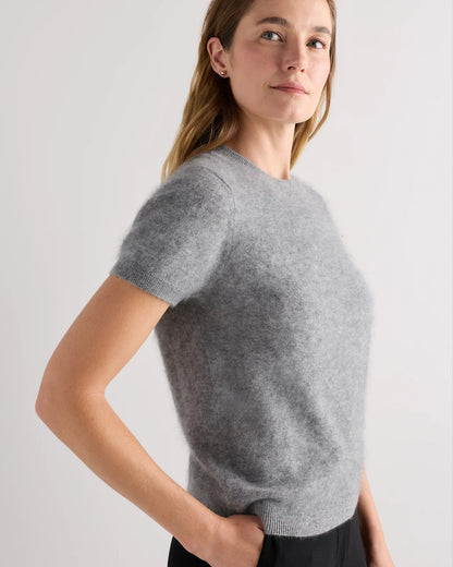 Women's Brushed Cashmere Tee - XS / Ivory