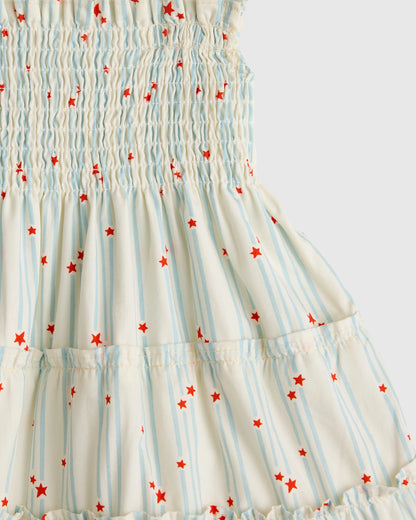 100% Organic Cotton Poplin Smocked Dress - 3-6M / Wisteria Floral