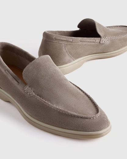 Soft Suede Mariner Loafer - 7 / Smoke
