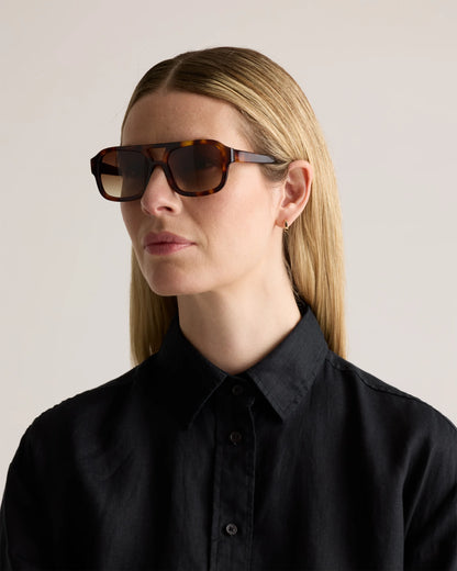 Berlin Polarized Acetate Sunglasses - Standard / Ginger Tortoise with Brown Gradient lens