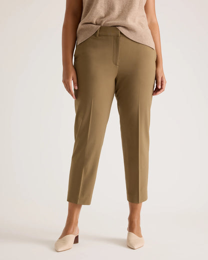 Italian Wool Slim Leg Ankle Pants - 0 / Grey Melange