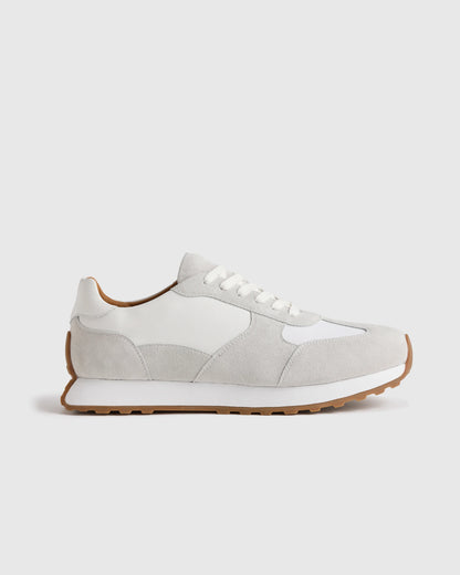 Italian Leather and Suede Retro Runner - 7 / Dark Navy