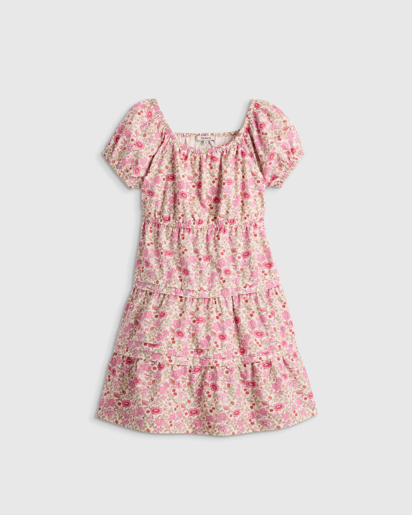100% Organic Cotton Poplin Tiered Dress - 2T / Wildflower Botanical