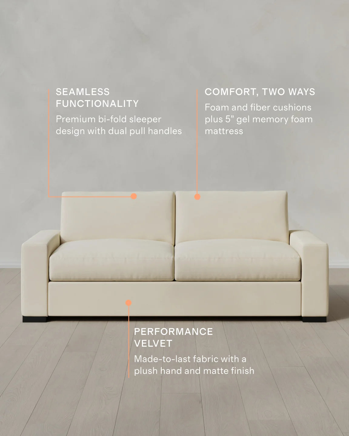 Stillman Sleeper Sofa in Performance Velvet - Queen / Java