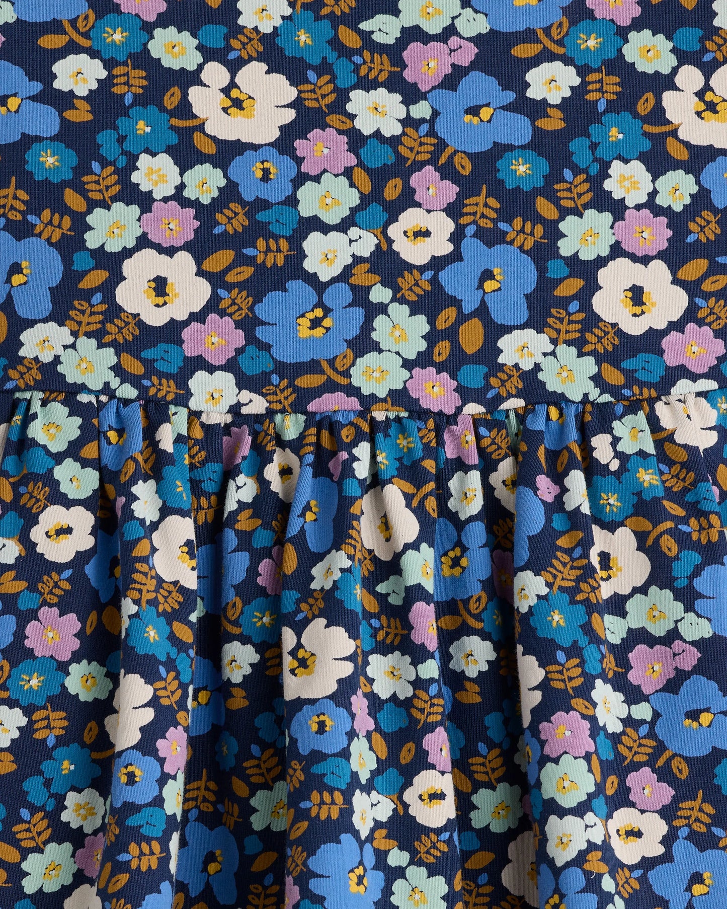 Organic Cotton Long Sleeve Skater Dress - 0-3M / Flower Buds