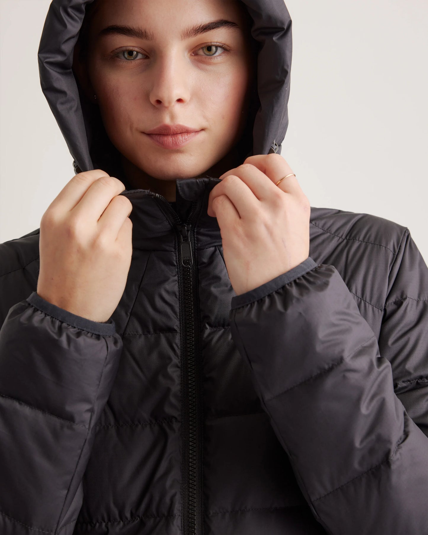 Lightweight Down Packable Puffer Hooded Jacket - XS / Navy