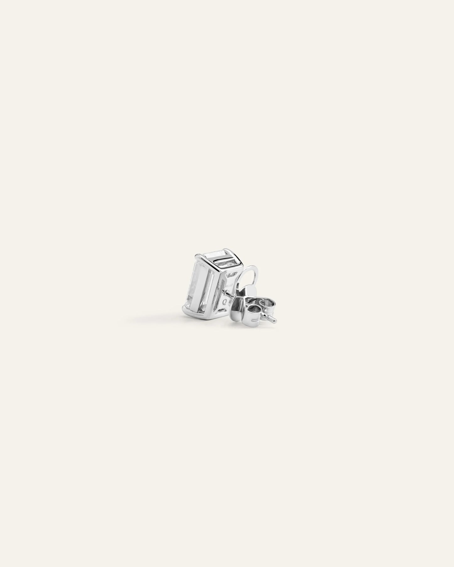 14K Gold Lab Grown Diamond Statement Emerald Studs - 8ctw - One Size / Yellow Gold