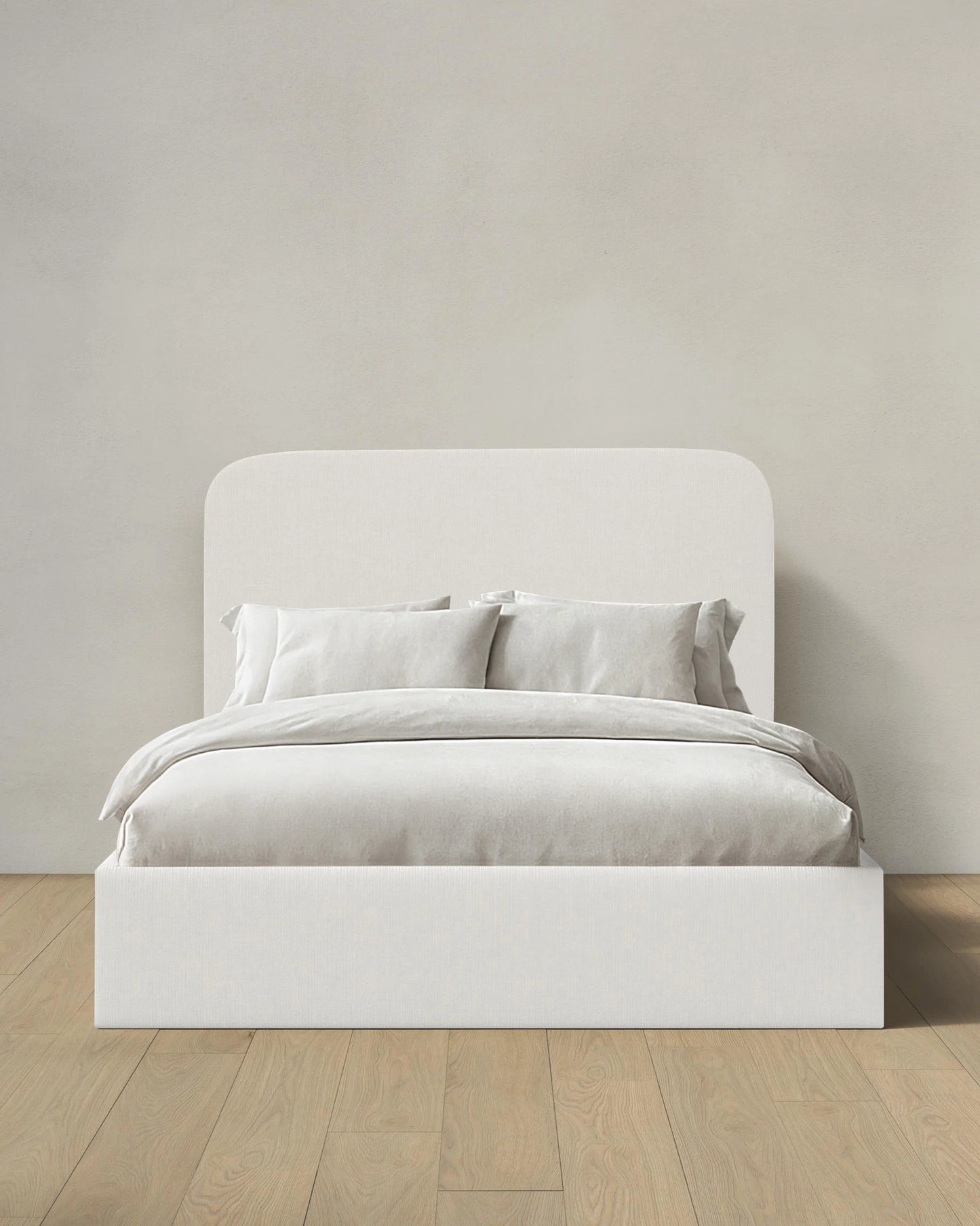 Curved Bed in Performance Velvet - Full / Walnut