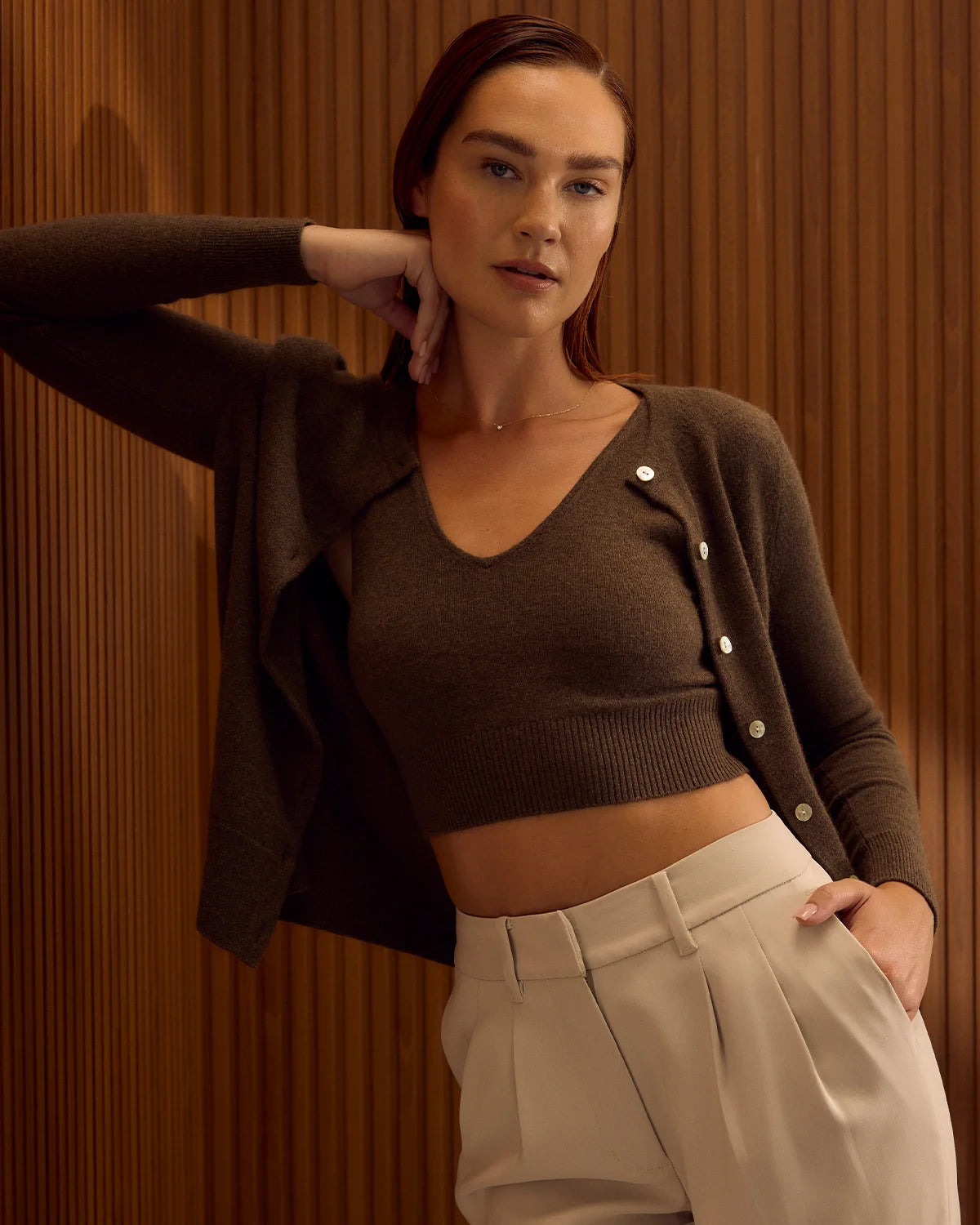 Mongolian Cashmere Cardigan Sweater - XS / Black