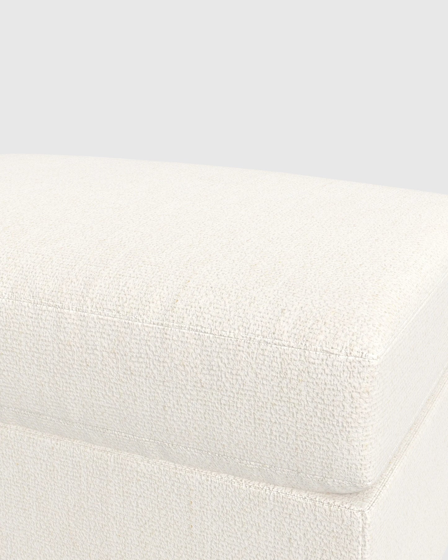 Brennan Ottoman in Performance Chenille Linen Blend - One Size / Snow