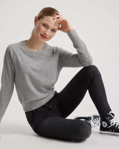Mongolian Shrunken Cashmere Sweatshirt - XS / True Navy