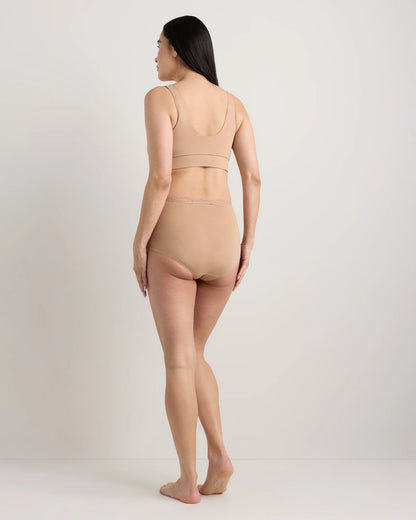 Organic Cotton Lace Trim Maternity & Postpartum Brief (6-pack) - XS / Light Pink