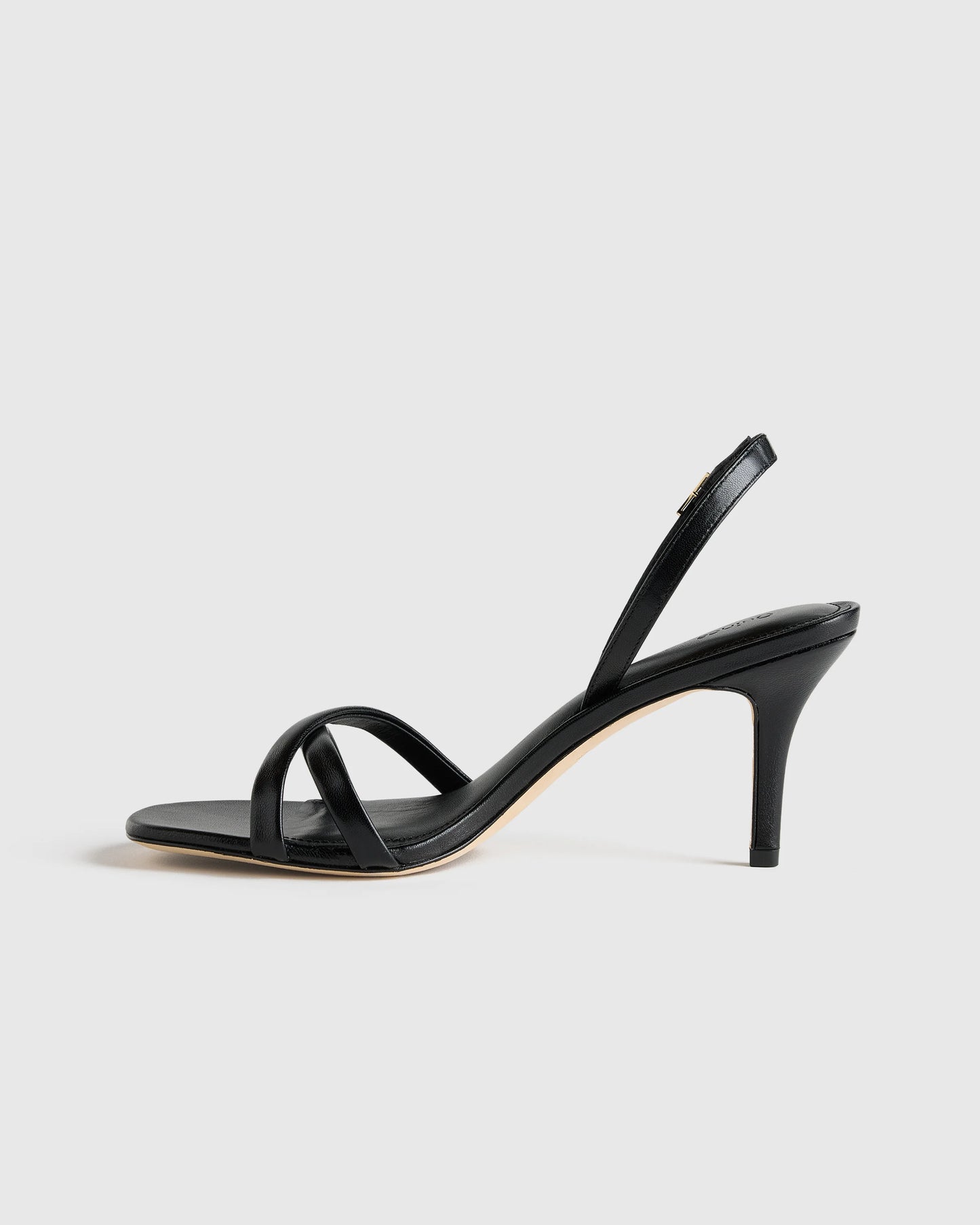 Italian Leather 75mm Slingback Heeled Sandal - 5 / Black