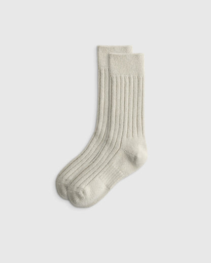 Merino Cashmere Blend Ribbed Crew Sock (3-Pack) - S / Solid Neutral Multi Pack