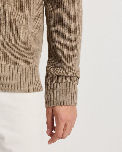Australian Merino Wool Full Zip Sweater - S / Heather Bone