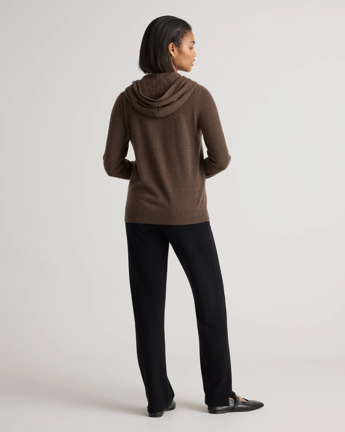 Mongolian Cashmere Full-Zip Hoodie - XS / Heather Grey