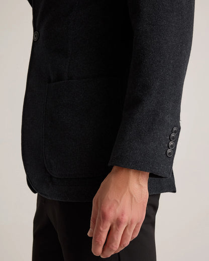 100% Mongolian Cashmere Stand Collar Blazer - S / Camel