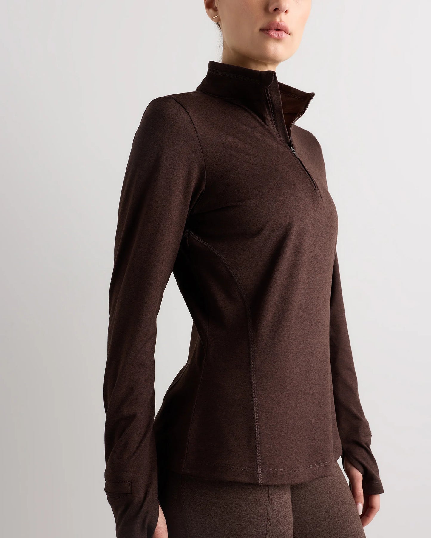 Flowknit Quarter-Zip Pullover - XS / Heather Deep Navy