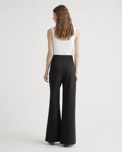 Ultra-Stretch Ponte Super Wide Leg Pants - XS / Black